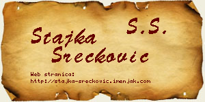 Stajka Srećković vizit kartica